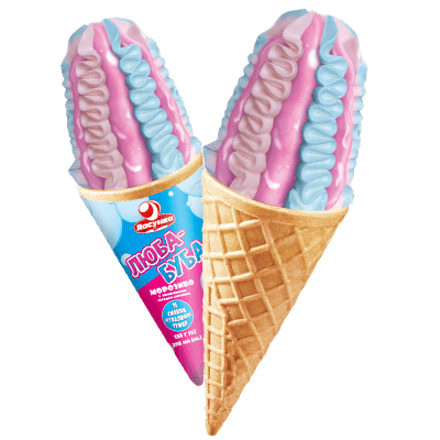 Морозиво великий ріжок «Люба-Буба» зі смаком жувальної гумки