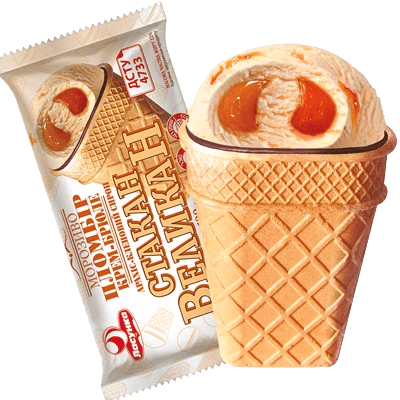 Морозиво пломбір «Стакан ВеликаН» крем-брюле