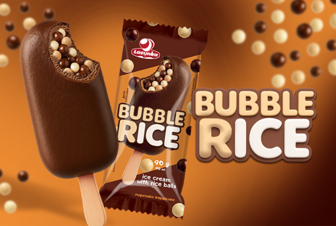 Шоколадне ескімо Bubble Rice від «Ласунка»: новинка з хрусткими кульками та насиченим шоколадним смаком