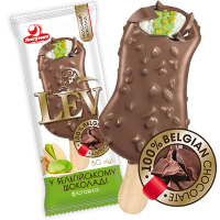 Морозиво “LEV” фісташка у бельгійському молочному шоколаді
