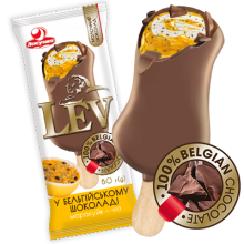 Морозиво “LEV” маракуйя-чіа у бельгійскому молочному шоколаді