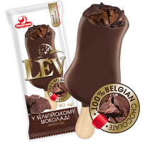 Мороженое пломбир с какао “LEV” в бельгийском шоколаде