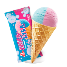 Морозиво ріжок “Люба-Буба” зі смаком жувальної гумки