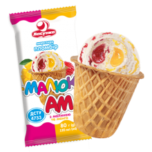 Морозиво пломбір «Малюк-Ам» з малиною та манго