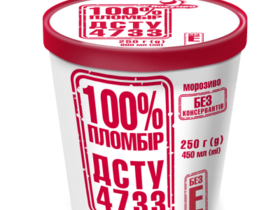 Морозиво «100% пломбір ДСТУ 4733» у картонному відерці