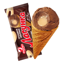 Морозиво «Ласунка» з какао та згущеним молоком у вафельному ріжку