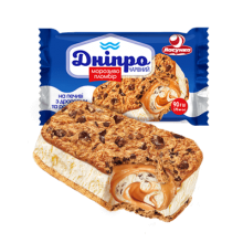 Морозиво пломбір «Дніпро чарівний» на печиві з дропсами та родзинками