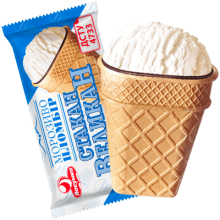 Морозиво пломбір «Стакан Великан» у вафельному стакані