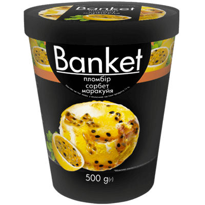 Морозиво «BANKET» пломбір і сорбет з маракуї