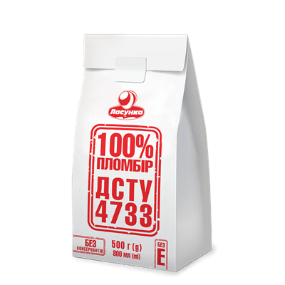 Мороженое «100% пломбир ДСТУ 4733» в эко-пакете